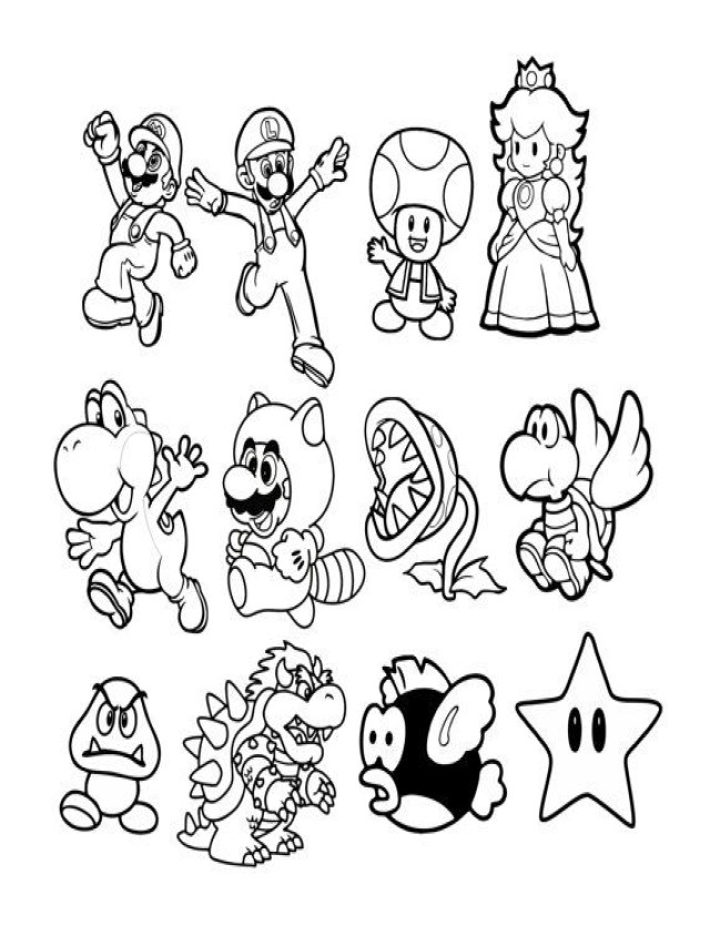 Sintético 91+ Imagen de fondo dibujos de todos los personajes de mario bros para colorear El último