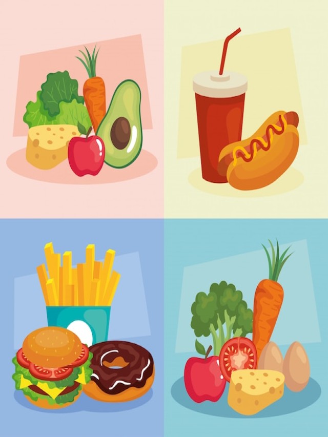 Sintético 95+ Imagen de fondo imagenes de comida chatarra y saludable Mirada tensa