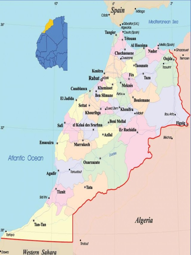 Álbumes 95+ Imagen mapa de marruecos con ciudades Actualizar